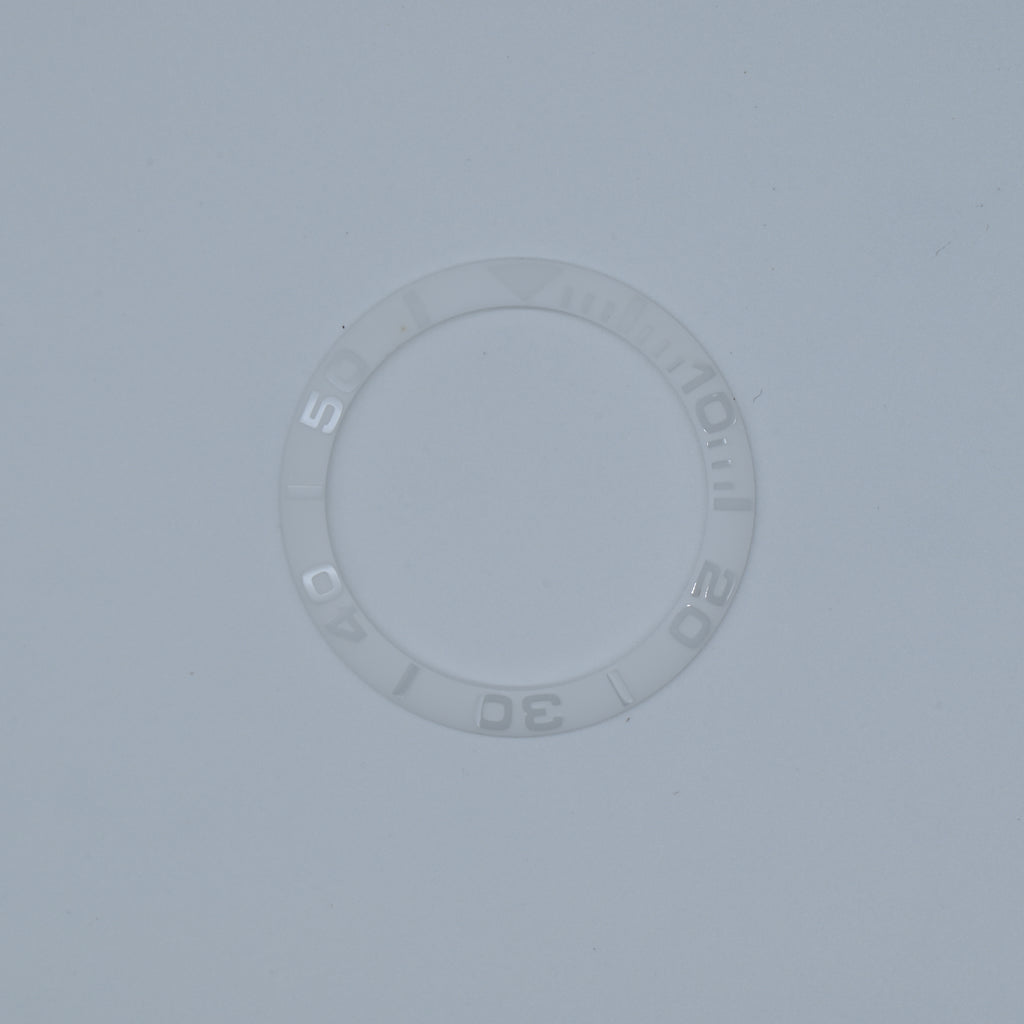 BZI002WH 38mm Ghost White Yachtmaster Style Sloped Insert