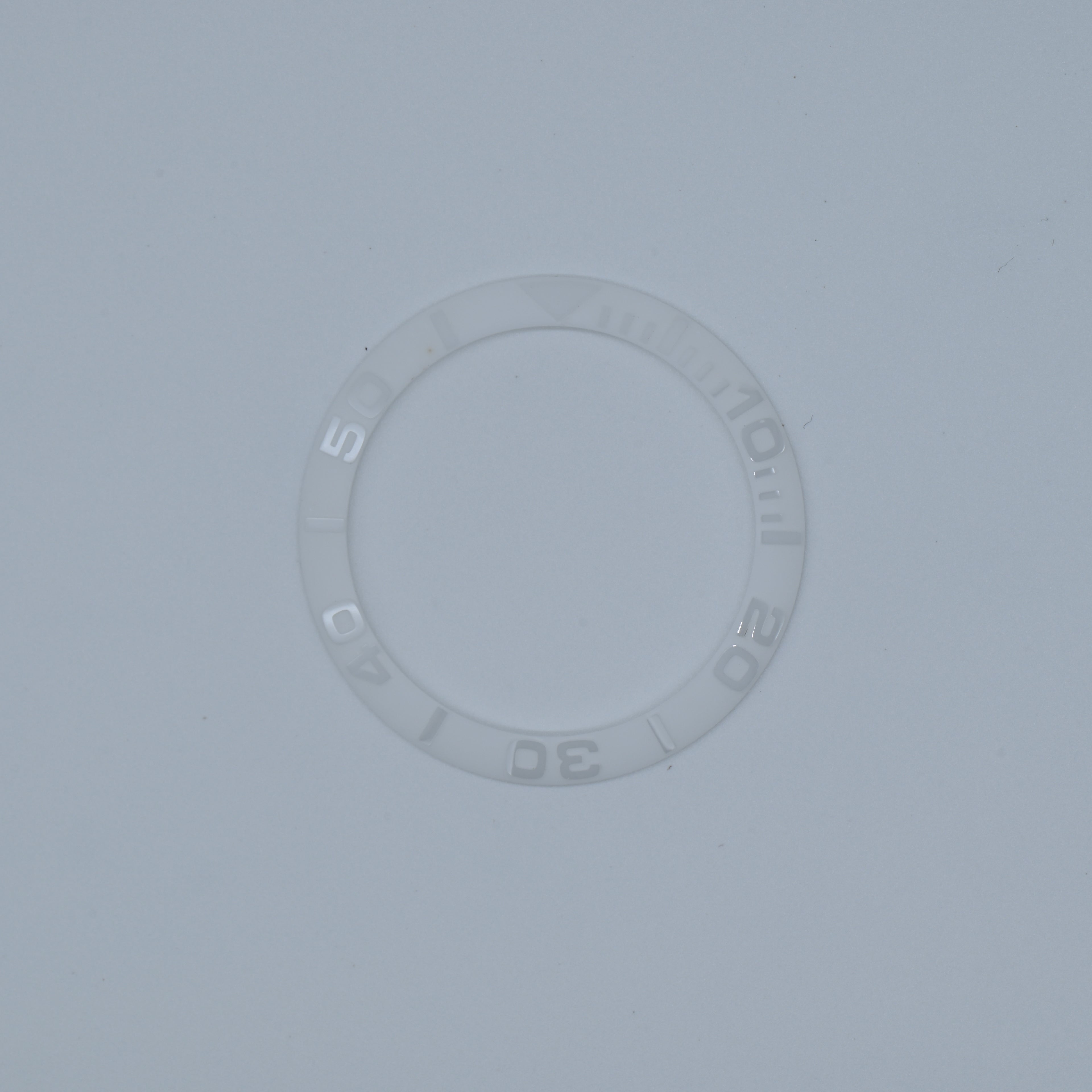 BZI002WH 38mm Ghost White Yachtmaster Style Sloped Insert