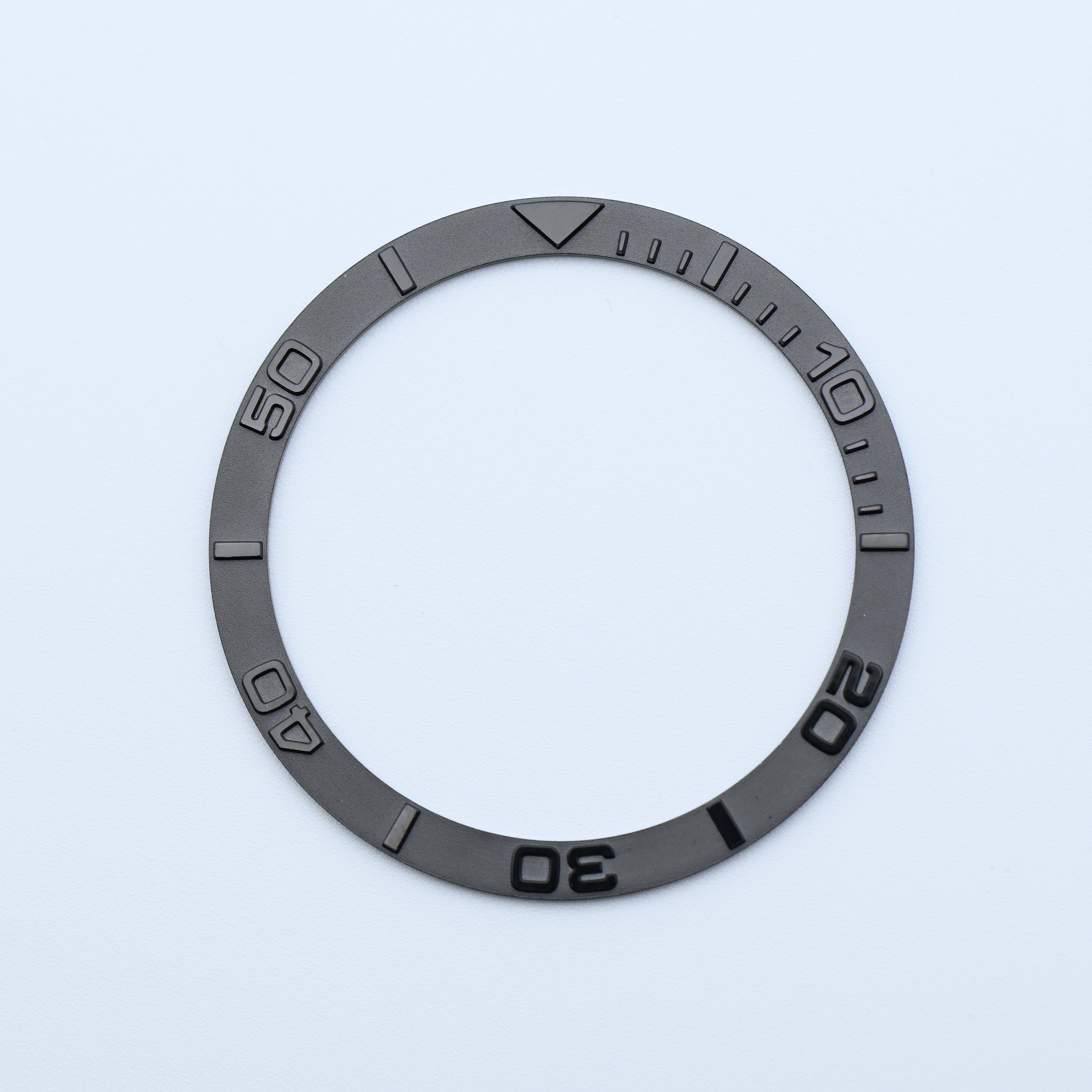 BZI003GM 38mm Gunmetal Black Yachtmaster Style Flat Steel Insert