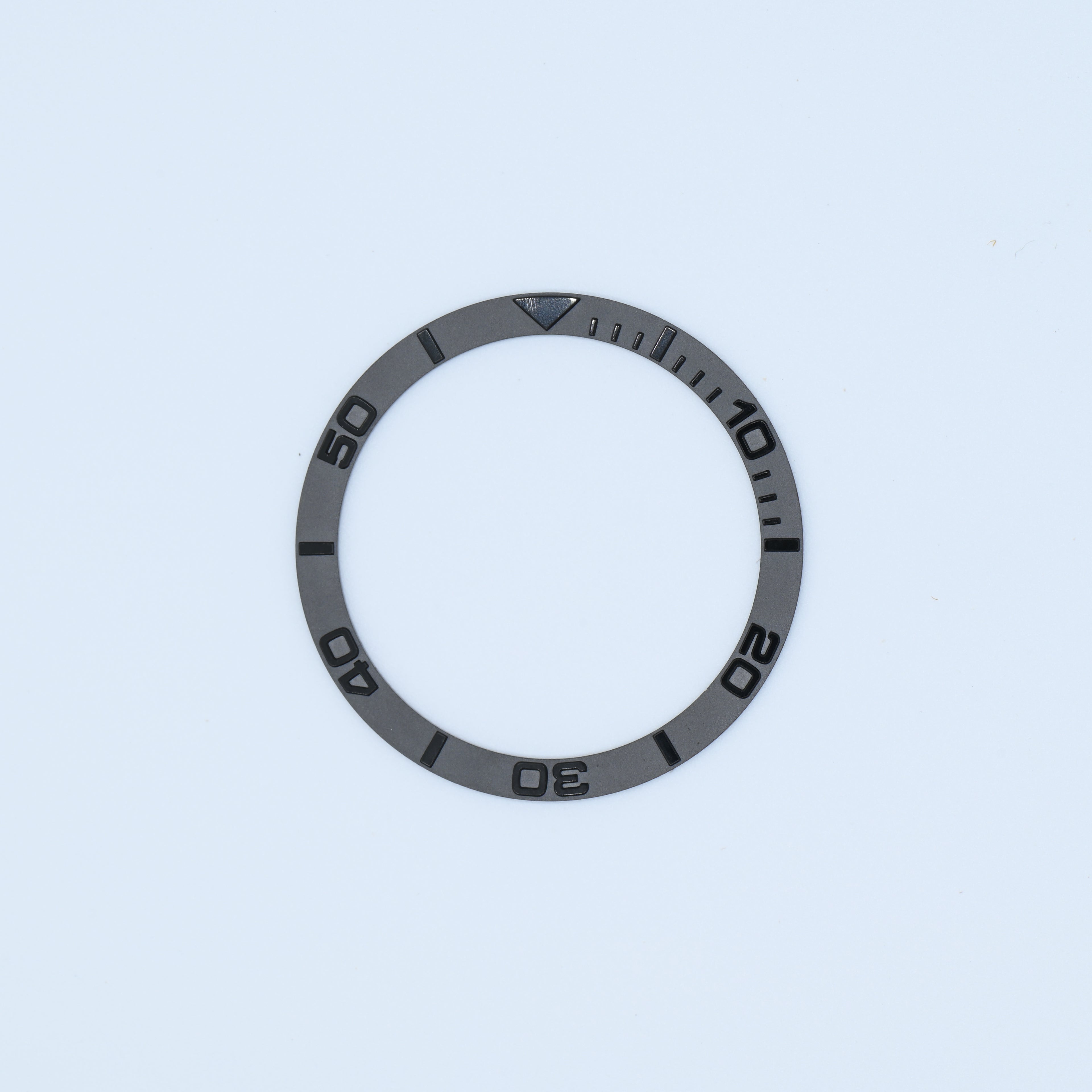 BZI003GM 38mm Gunmetal Black Yachtmaster Style Flat Steel Insert