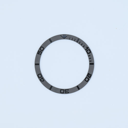 BZI003GM 38mm Gunmetal Black Yachtmaster Style Flat Steel Insert