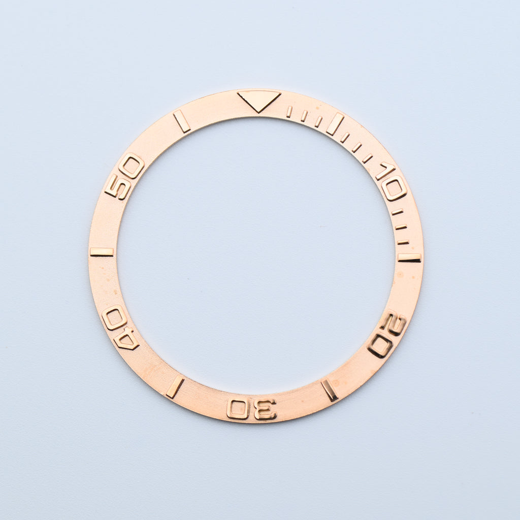 BZI003RG 38mm Rose Gold Yachtmaster Style Flat Steel Insert