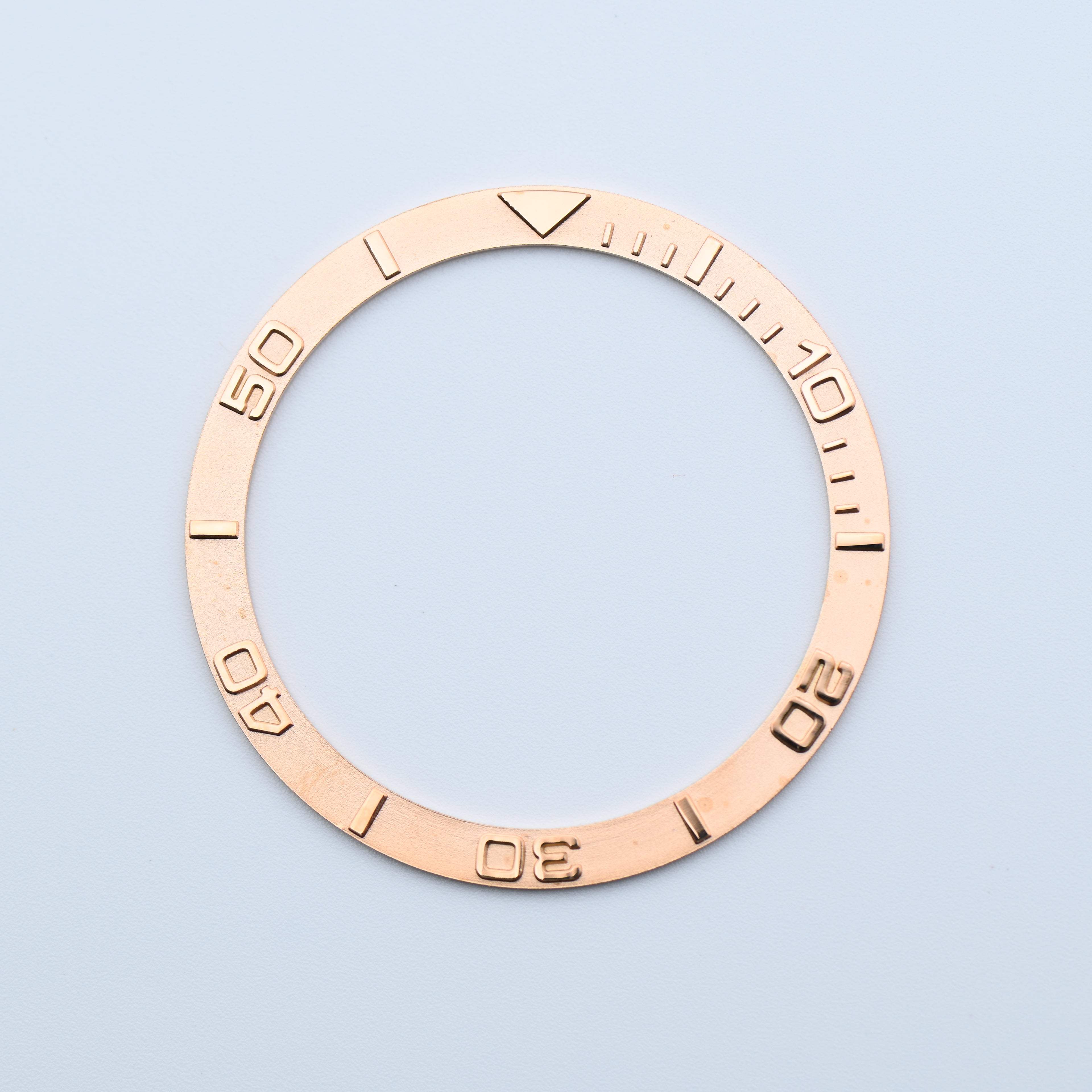 BZI003RG 38mm Rose Gold Yachtmaster Style Flat Steel Insert