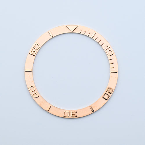 BZI003RG 38mm Rose Gold Yachtmaster Style Flat Steel Insert