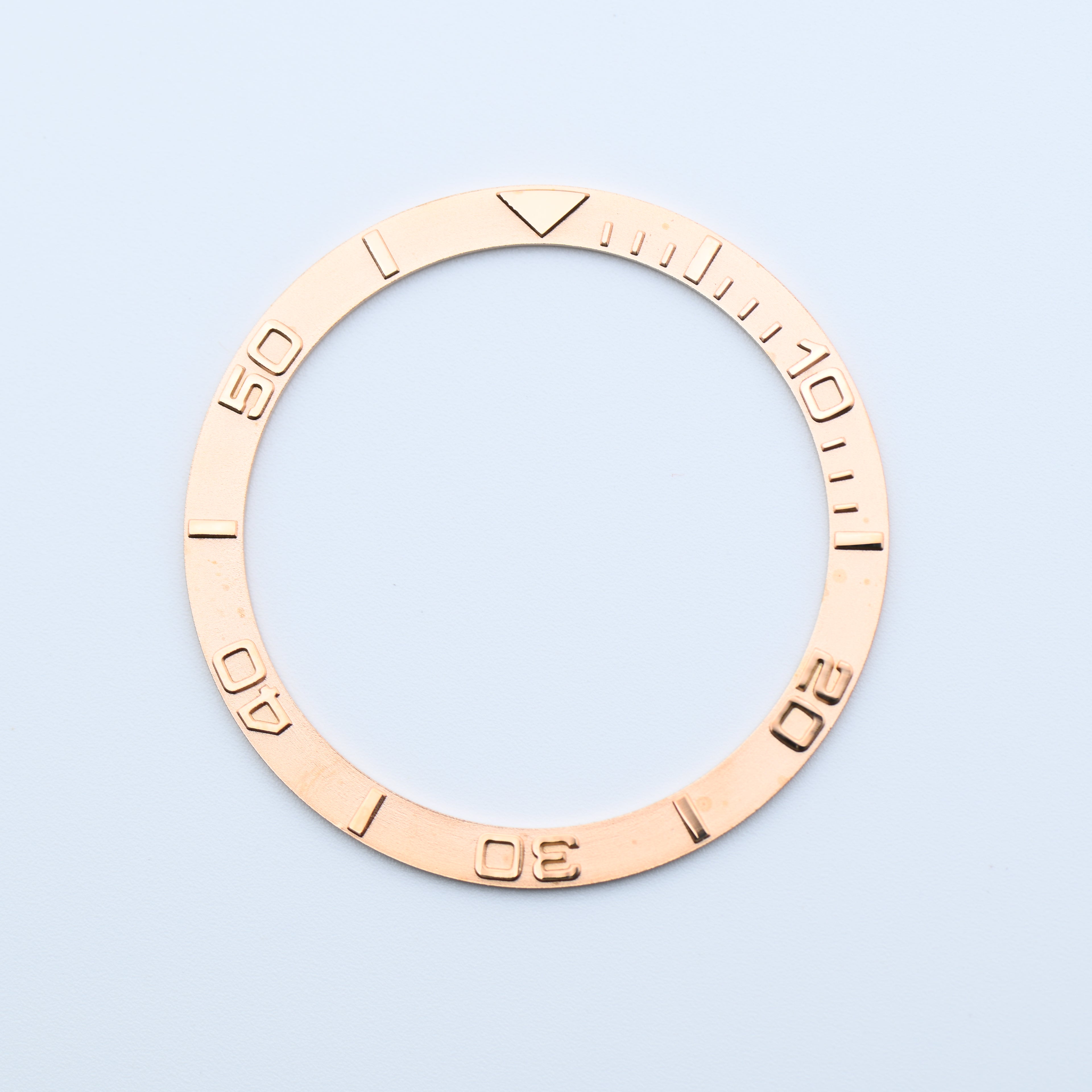 BZI003RG 38mm Rose Gold Yachtmaster Style Flat Steel Insert
