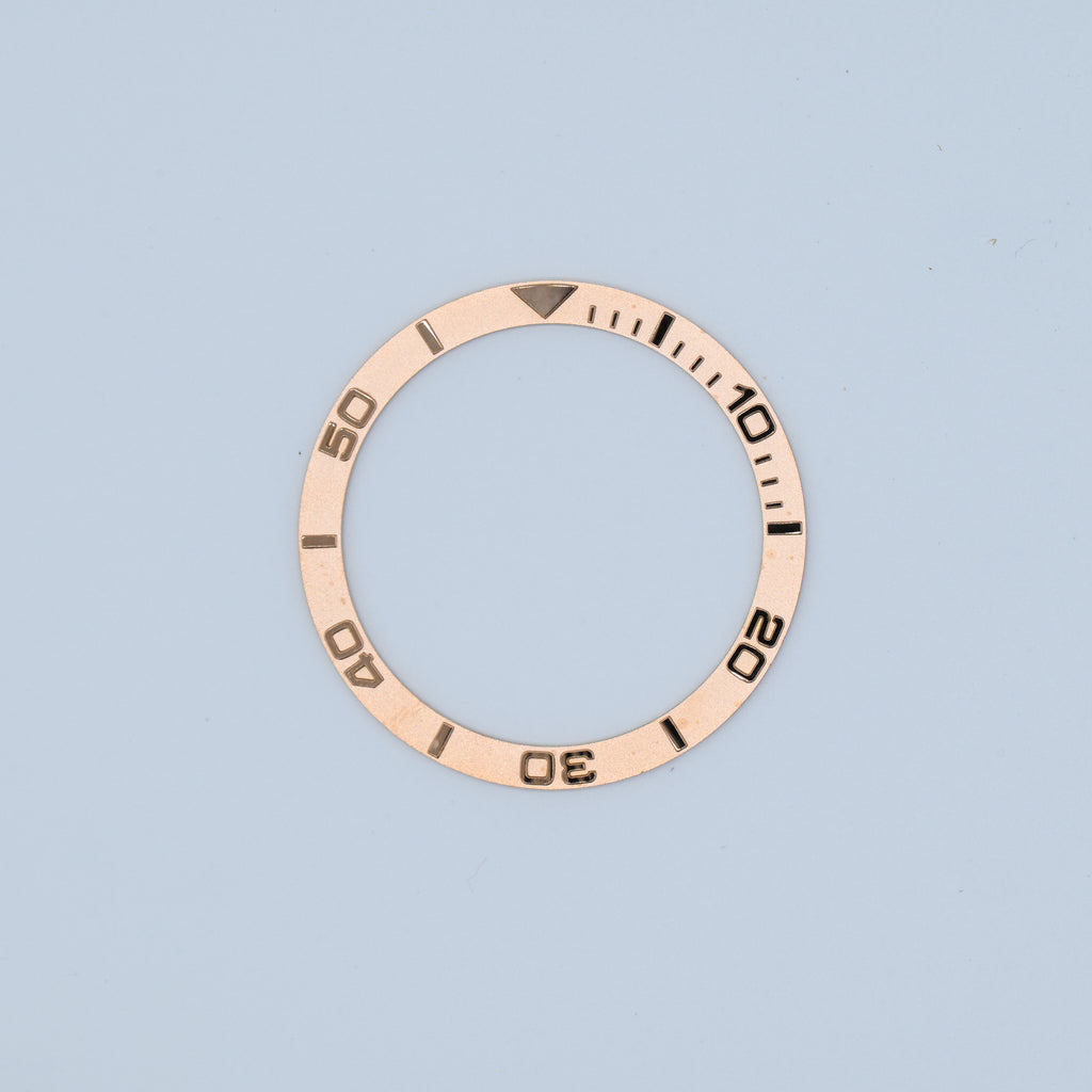 BZI003RG 38mm Rose Gold Yachtmaster Style Flat Steel Insert