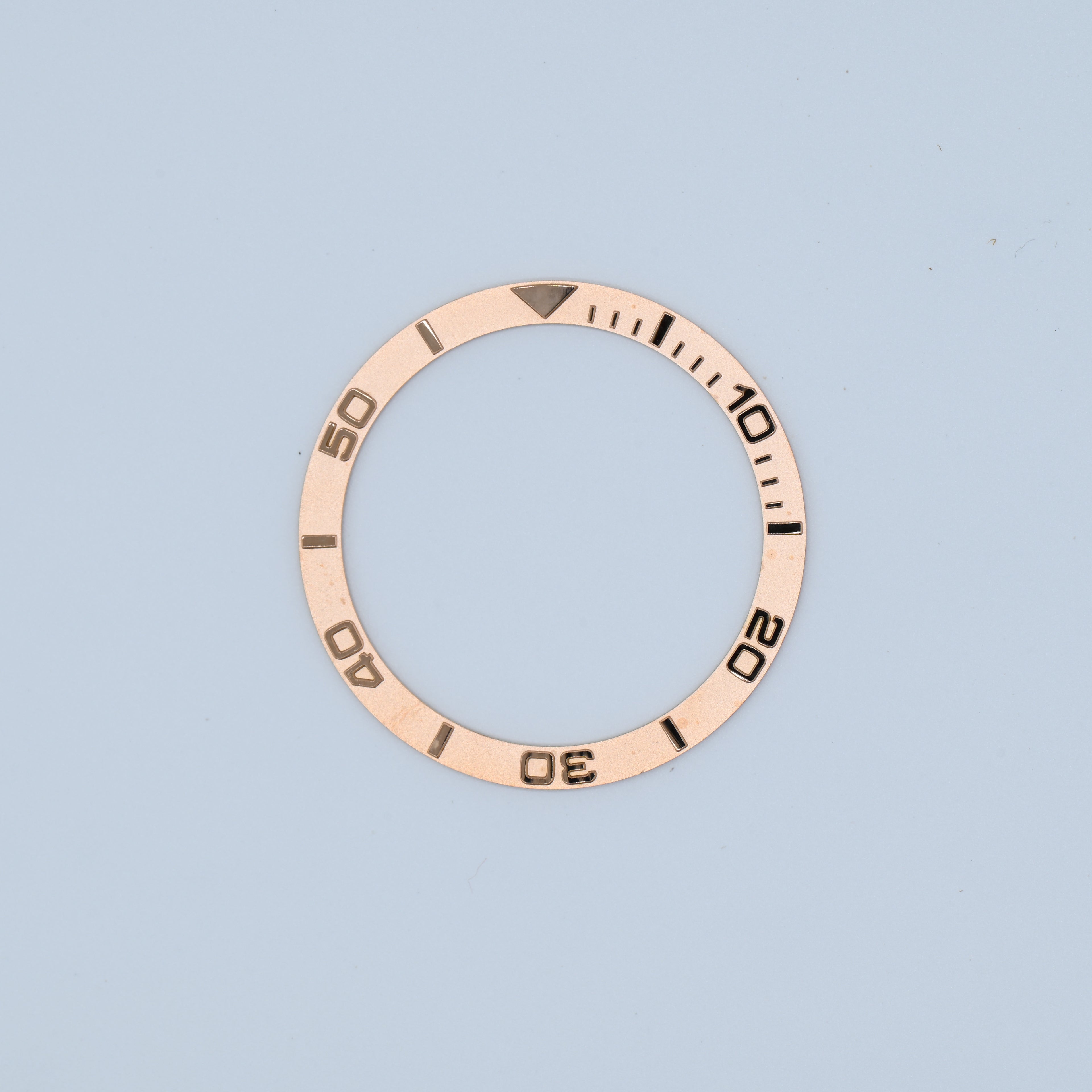 BZI003RG 38mm Rose Gold Yachtmaster Style Flat Steel Insert