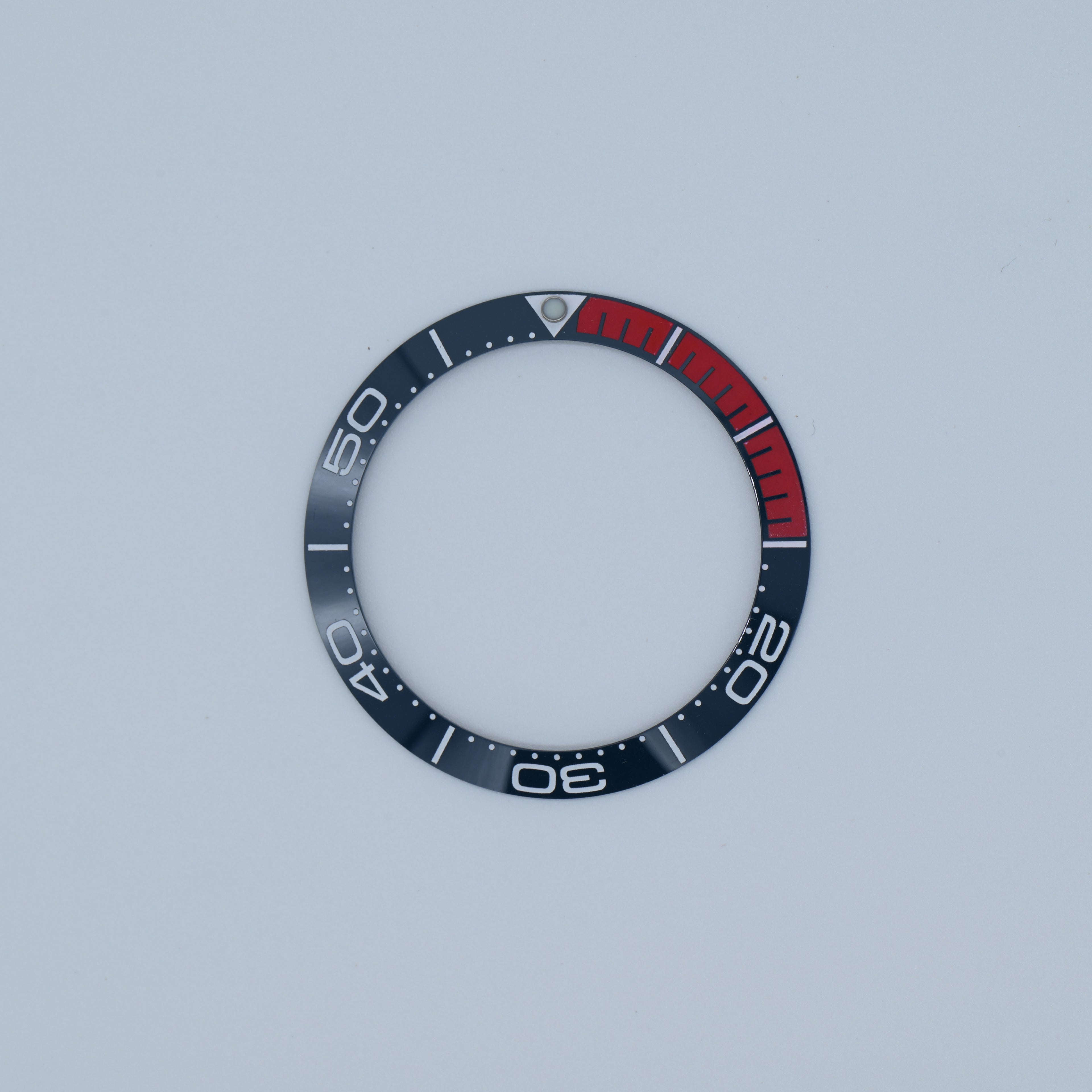 BZI004 38mm Aegean Blue with Red Accent SMP Style Sloped Ceramic Insert