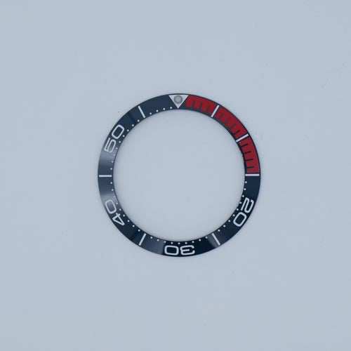 BZI004 38mm Aegean Blue with Red Accent SMP Style Sloped Ceramic Insert
