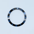 BZI008BKET 38mm Black with Electric Blue Text SUB Style Sloped Ceramic Insert