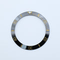 BZI008BKGD 38mm Black with Gold Text SUB Style Sloped Ceramic Insert
