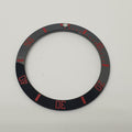 BZI008BKRD 38mm Black with Red Text SUB Style Sloped Ceramic Insert