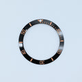 BZI008BKSA 38mm Black with Rose Salmon Text SUB Style Sloped Ceramic Insert