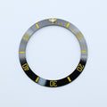 BZI008BKYE 38mm Black with Yellow Text SUB Style Sloped Ceramic Insert