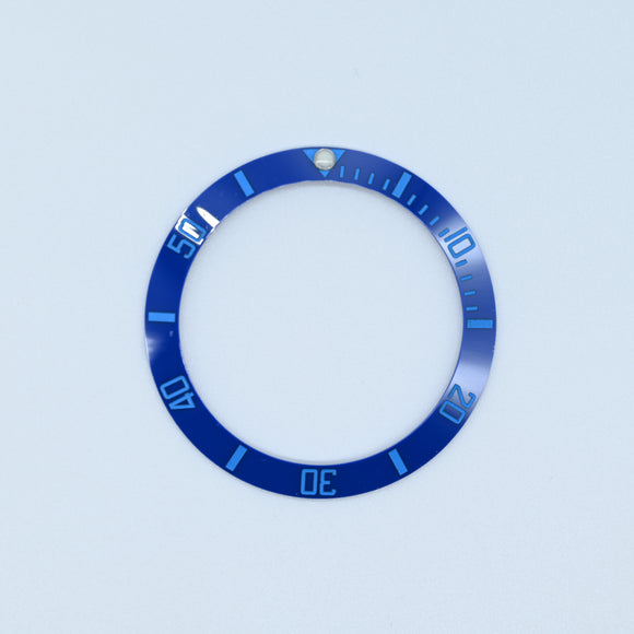 BZI008BLET 38mm Blue with Electric Blue Text SUB Style Sloped Ceramic Insert