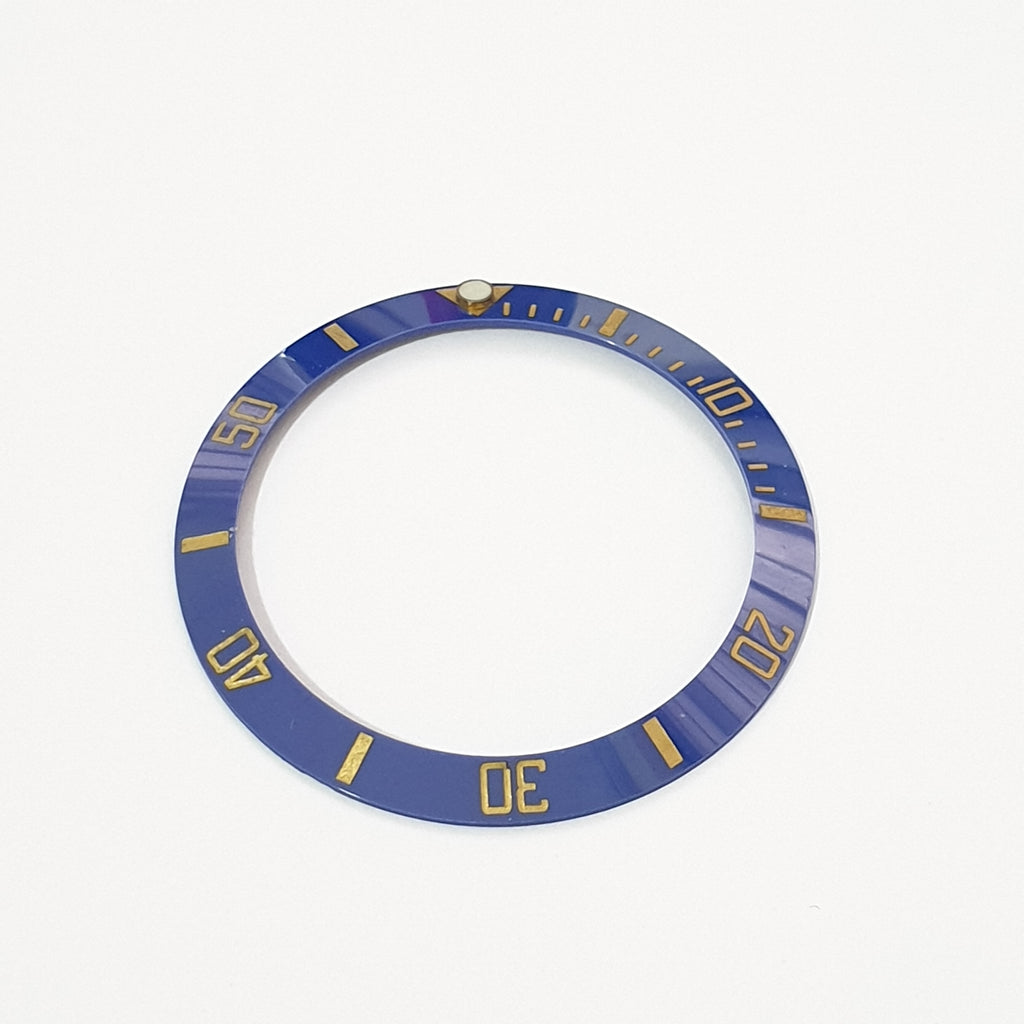 BZI008BLGD 38mm Blue with Gold Text SUB Style Sloped Ceramic Insert