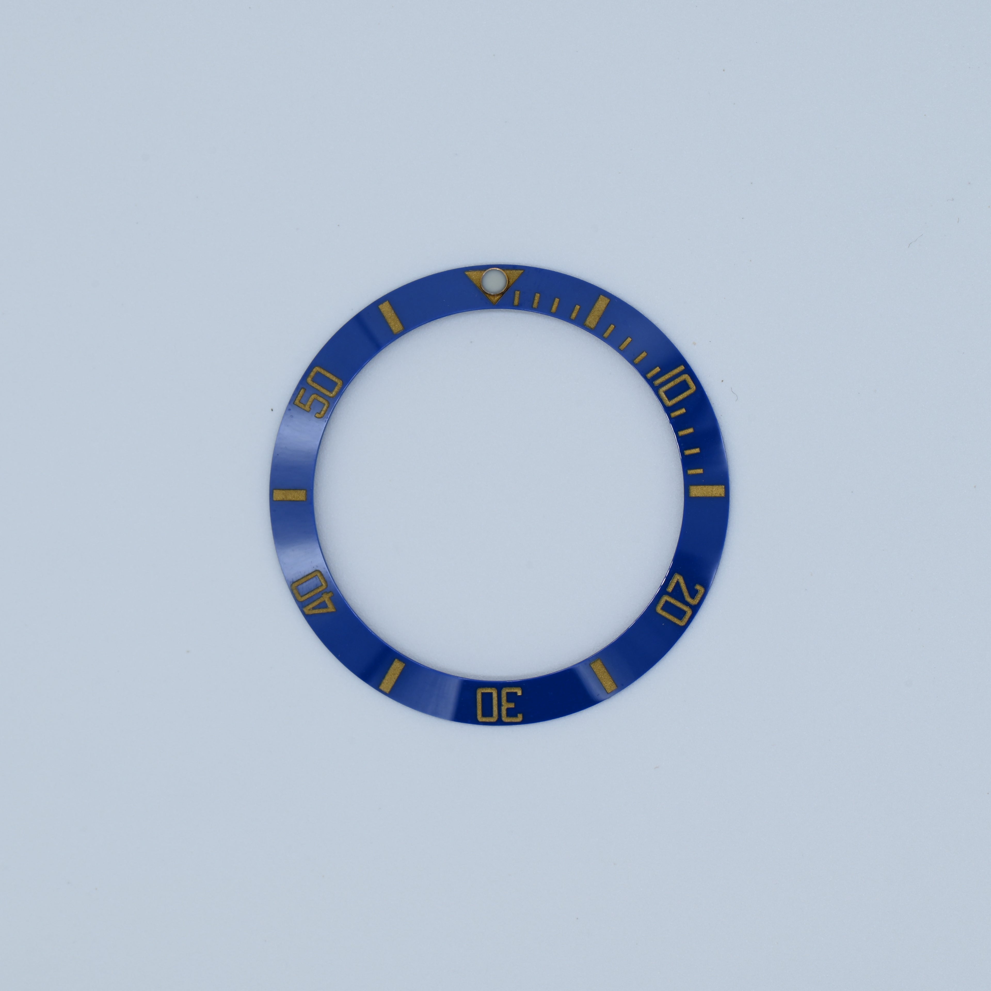 BZI008BLGD 38mm Blue with Gold Text SUB Style Sloped Ceramic Insert