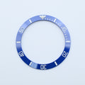 BZI008BLWH 38mm Blue with White Text SUB Style Sloped Ceramic Insert