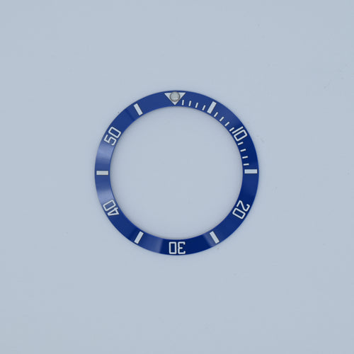 BZI008BLWH 38mm Blue with White Text SUB Style Sloped Ceramic Insert