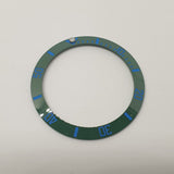 BZI008GRBL 38mm Green with Blue Text SUB Style Sloped Ceramic Insert