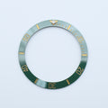 BZI008GRGD 38mm Green with Gold Text SUB Style Sloped Ceramic Insert