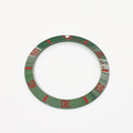 BZI008GRRD 38mm Green with Red Text SUB Style Sloped Ceramic Insert