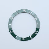 BZI008GRWH 38mm Green with White Text SUB Style Sloped Ceramic Insert
