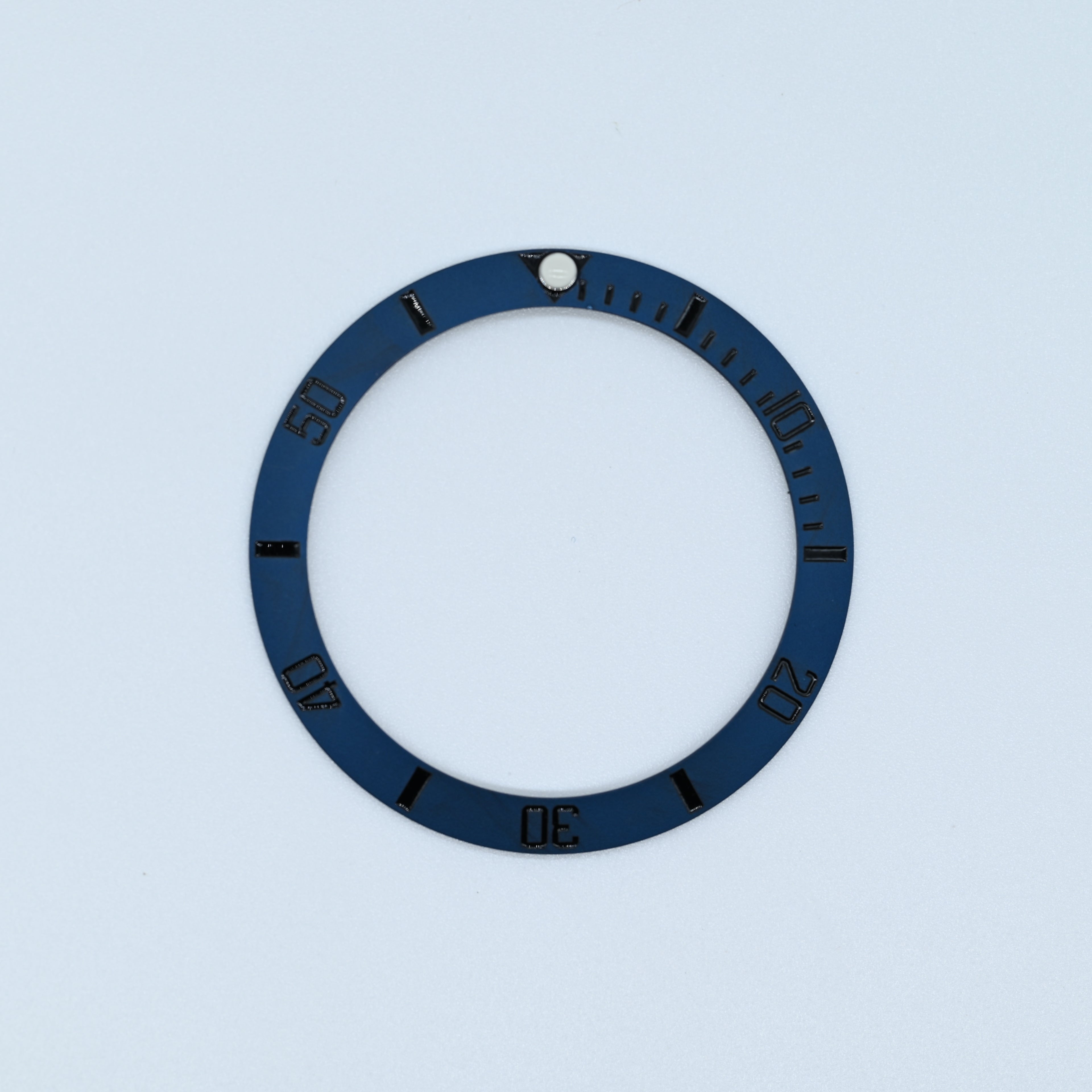 BZI008MTBL 38mm Matte Blue with Lume Pip SUB Style Sloped Ceramic Insert