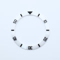 BZI008WHBK 38mm White with Black Text SUB Style Sloped Ceramic Insert