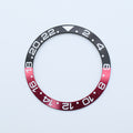 BZI009COK 38mm Black and Red with White Text "COKE" GMT Style Sloped Insert