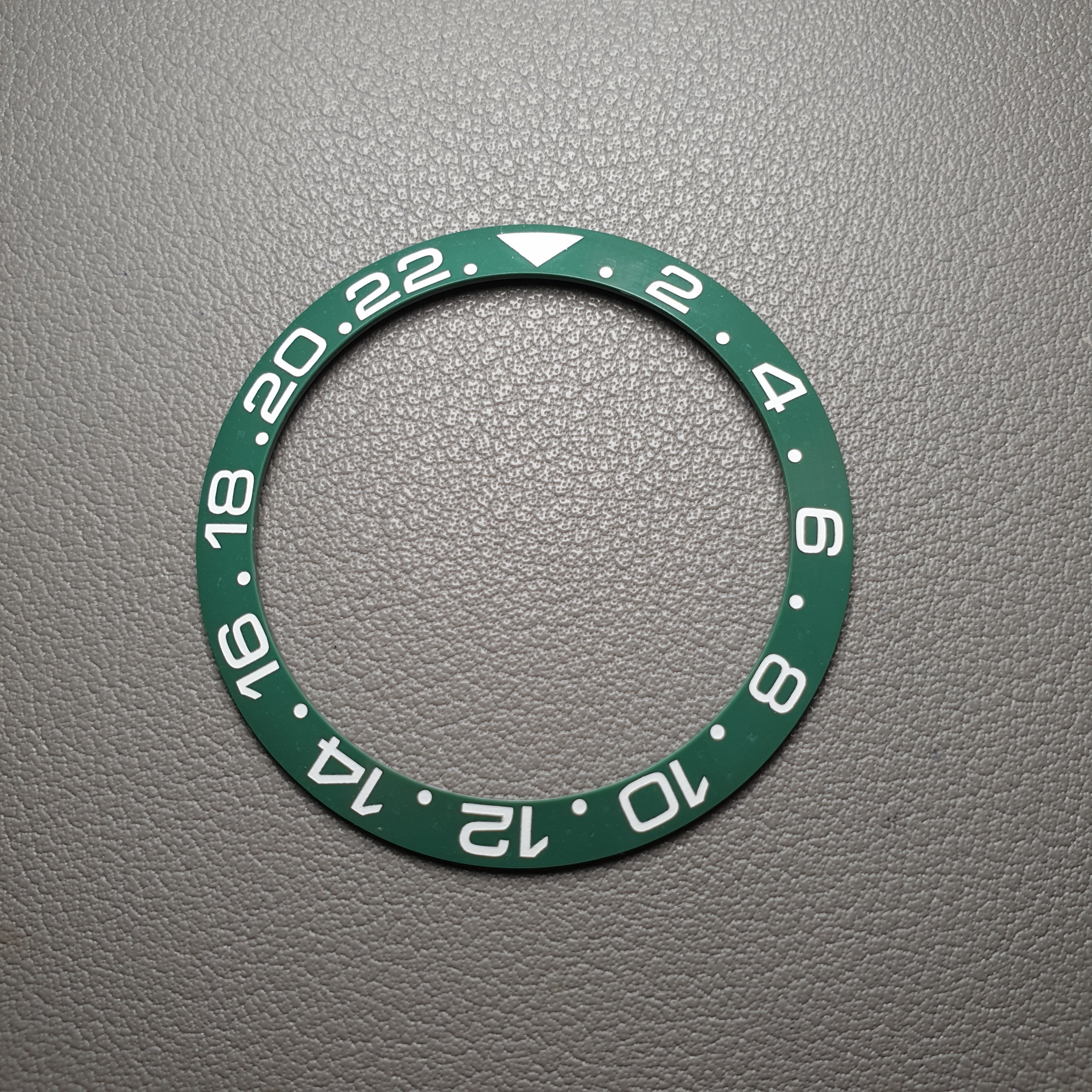 BZI009HUK 38mm Green with White Text "HULK" GMT Style Sloped Ceramic Insert