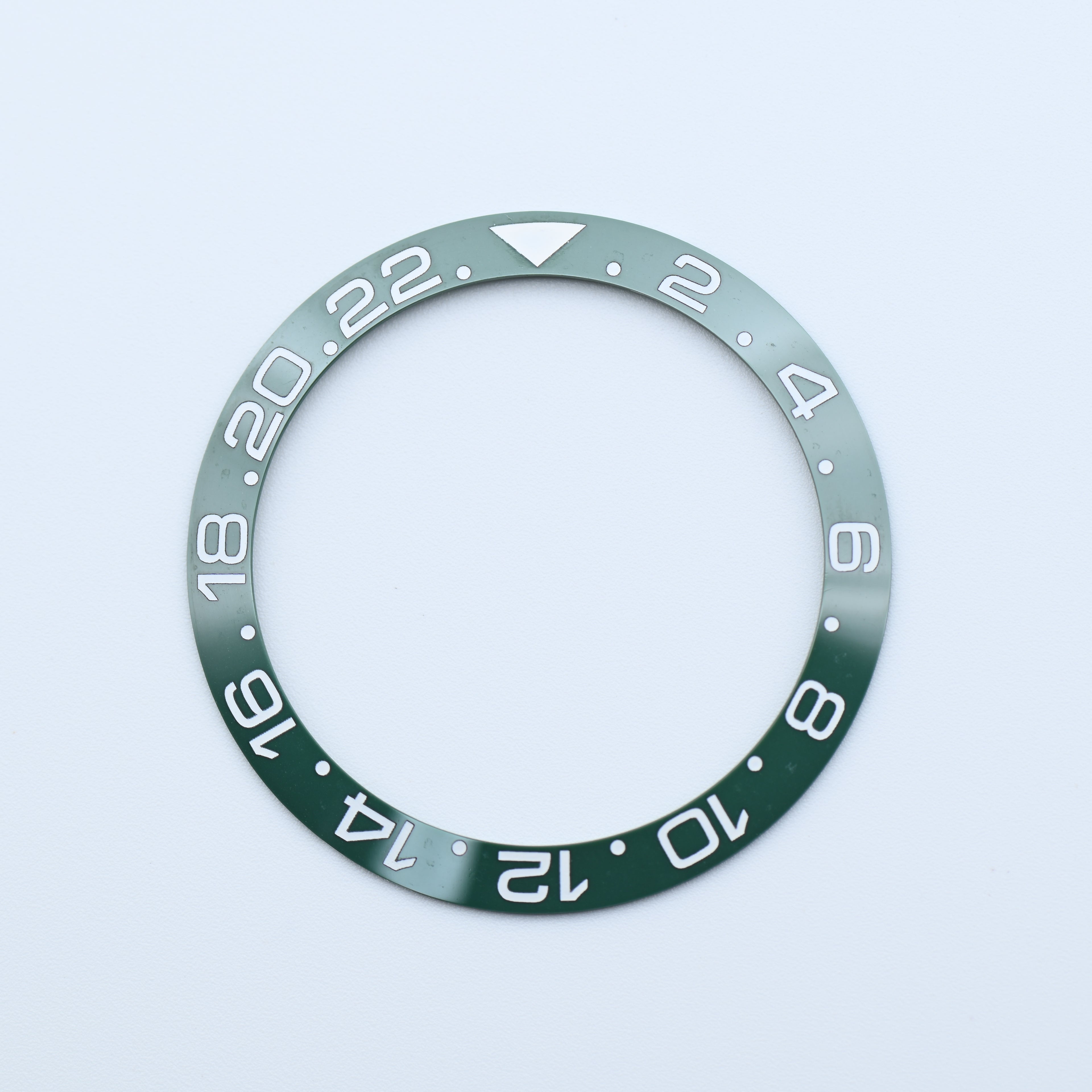 BZI009HUK 38mm Green with White Text "HULK" GMT Style Sloped Ceramic Insert
