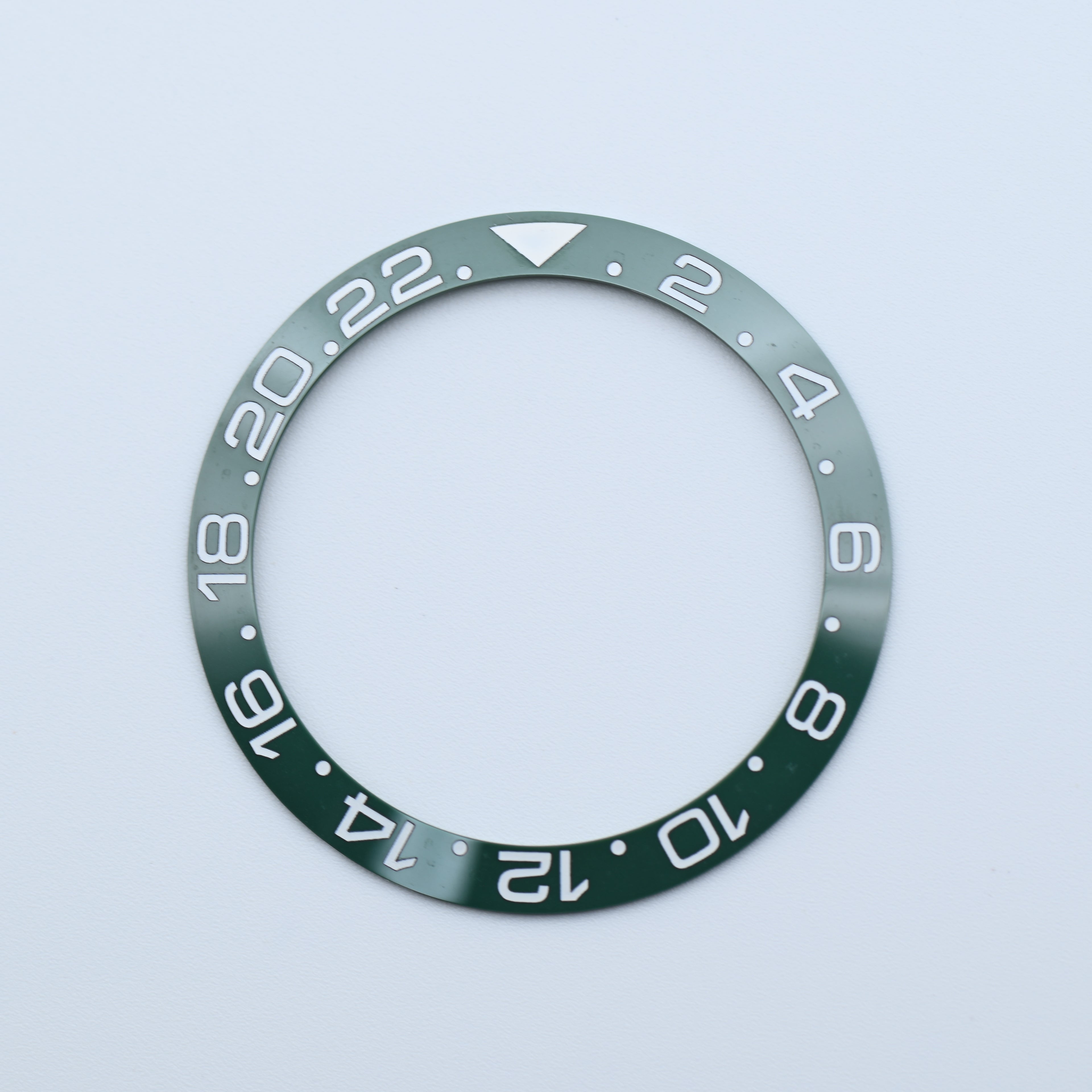 BZI009HUK 38mm Green with White Text "HULK" GMT Style Sloped Ceramic Insert