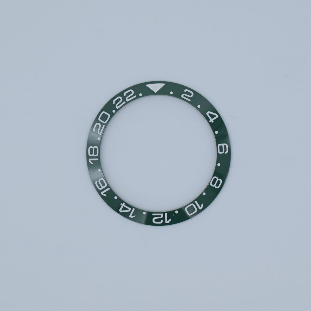 BZI009HUK 38mm Green with White Text "HULK" GMT Style Sloped Ceramic Insert