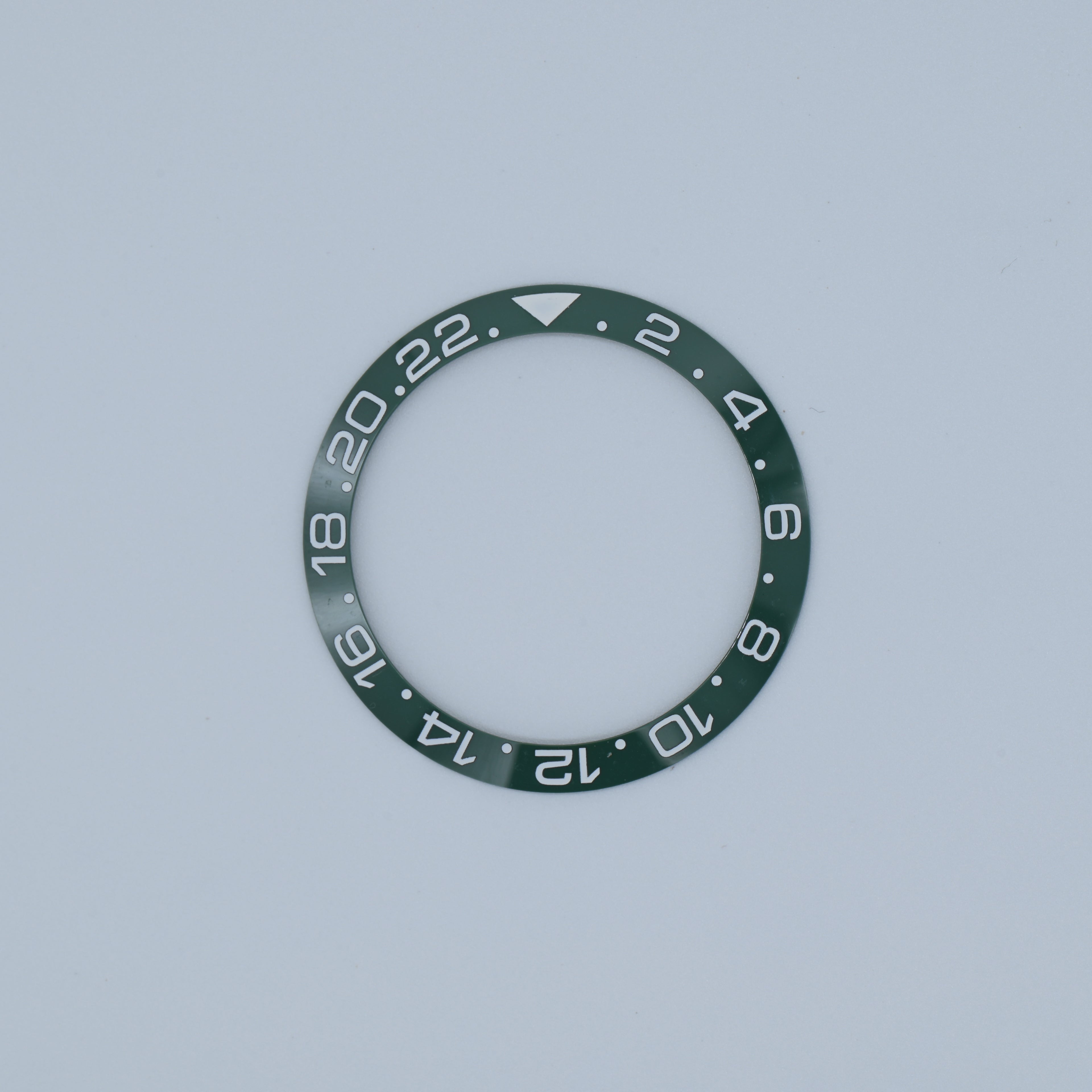 BZI009HUK 38mm Green with White Text "HULK" GMT Style Sloped Ceramic Insert
