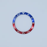 BZI009PEP 38mm Blue and Red with White Text "PEPSI" GMT Style Sloped Insert
