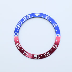 BZI009PEP 38mm Blue and Red with White Text "PEPSI" GMT Style Sloped Insert