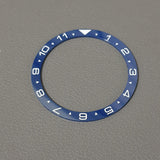 BZI015AEWH 38mm Aegean Blue with White Text Dual Time Style Flat Ceramic Insert