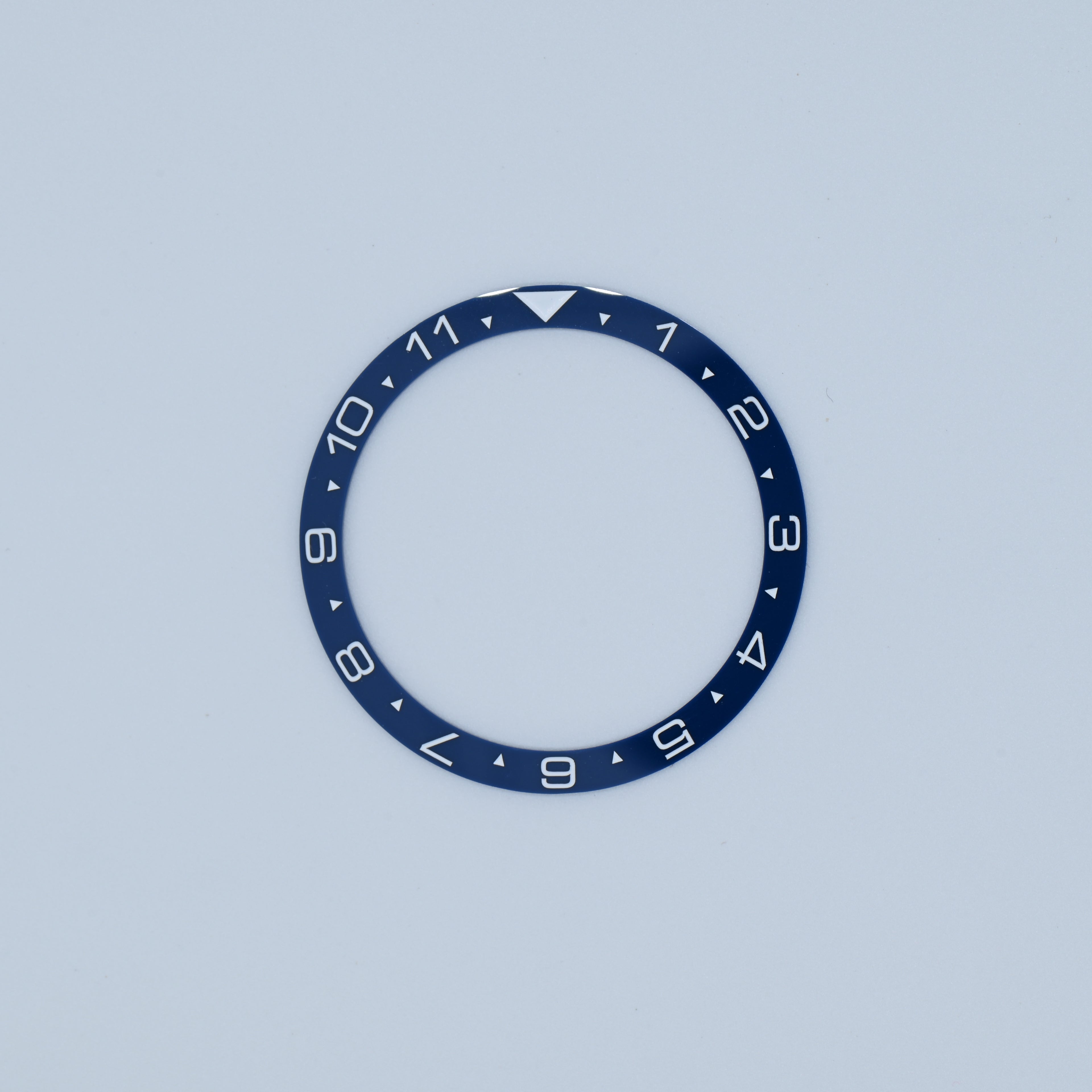 BZI015AEWH 38mm Aegean Blue with White Text Dual Time Style Flat Ceramic Insert