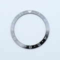 BZI015GLBKWH 38mm Gloss Black with White Text Dual Time Style Flat Ceramic Insert