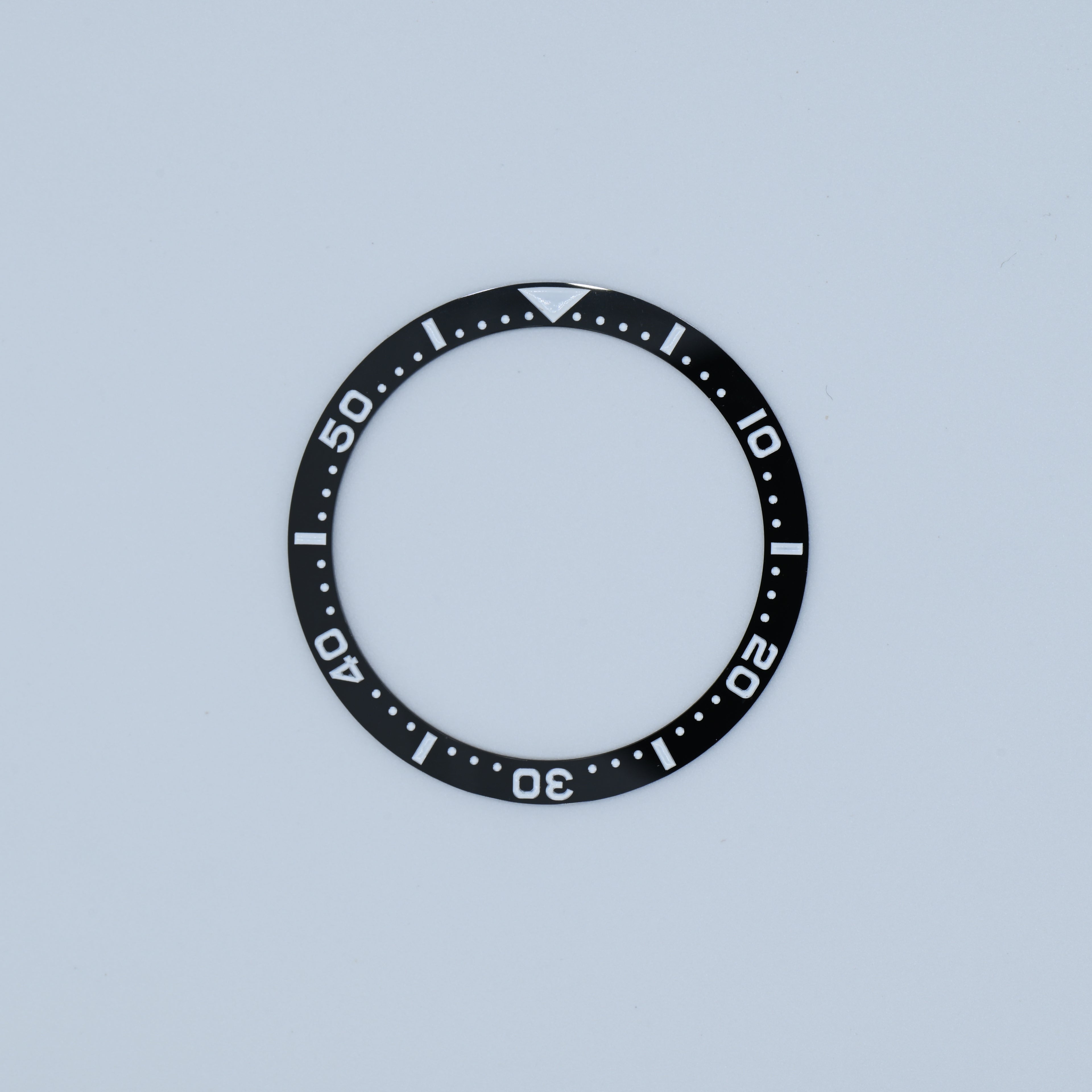 BZI016BKWH 38mm Black with White Text SKX Style Flat Ceramic Insert