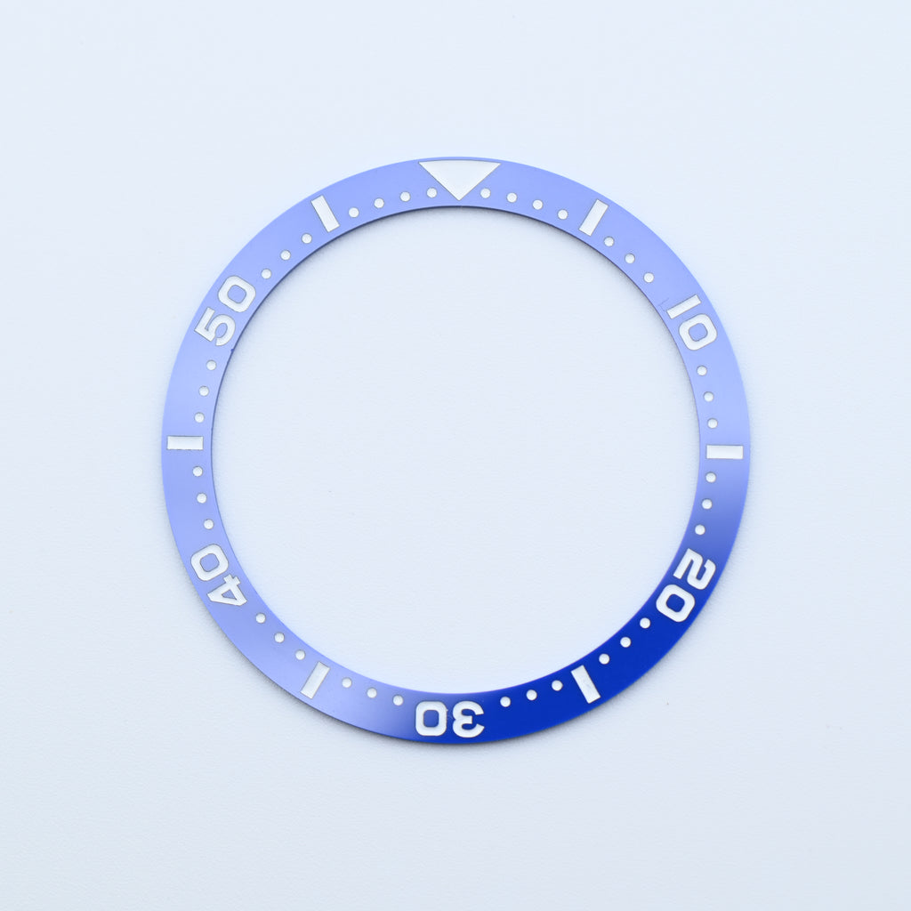 BZI016BLWH 38mm Blue with White Text SKX Style Flat Ceramic Insert