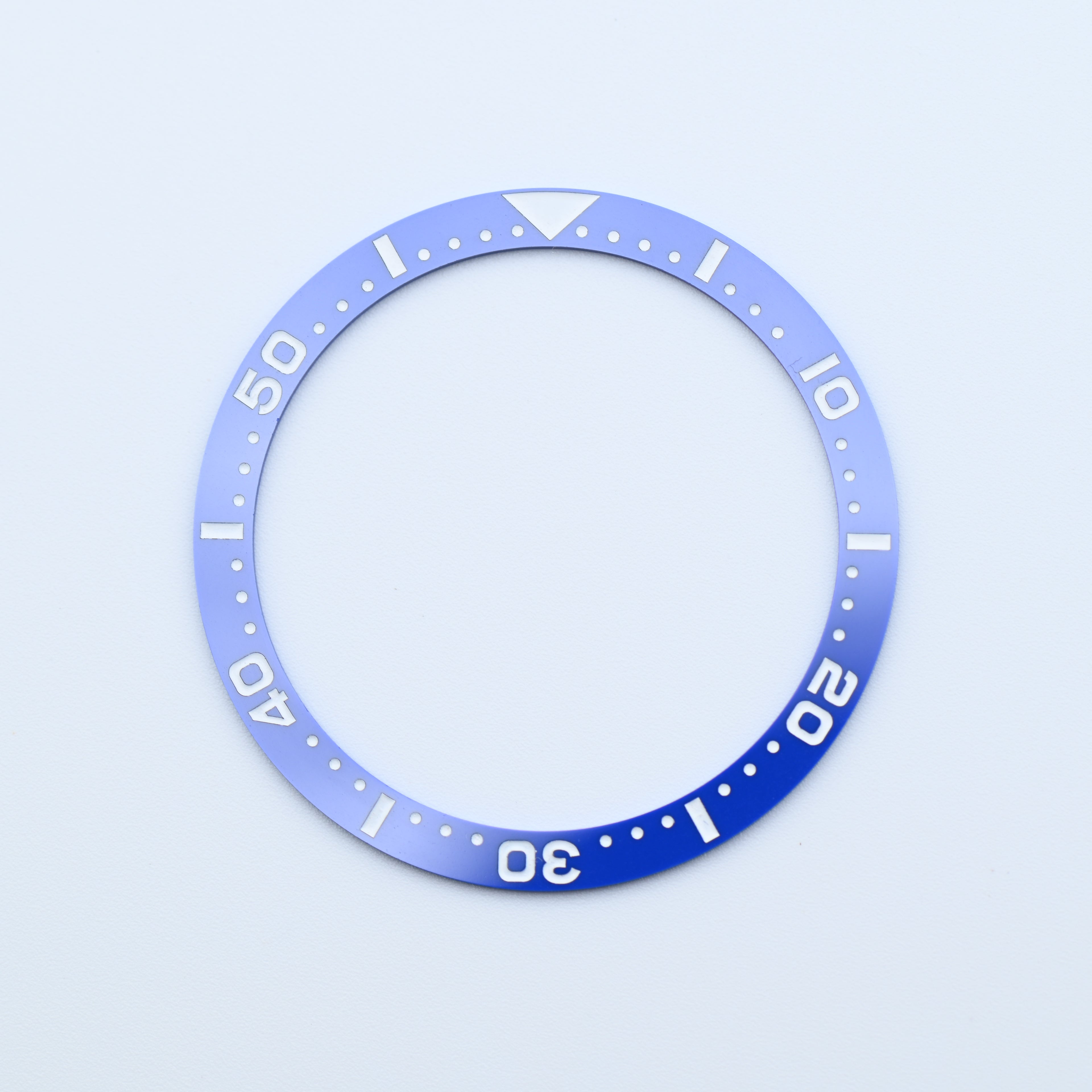 BZI016BLWH 38mm Blue with White Text SKX Style Flat Ceramic Insert
