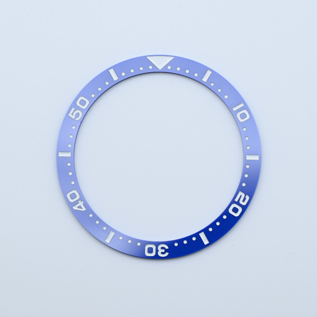 BZI016BLWH 38mm Blue with White Text SKX Style Flat Ceramic Insert