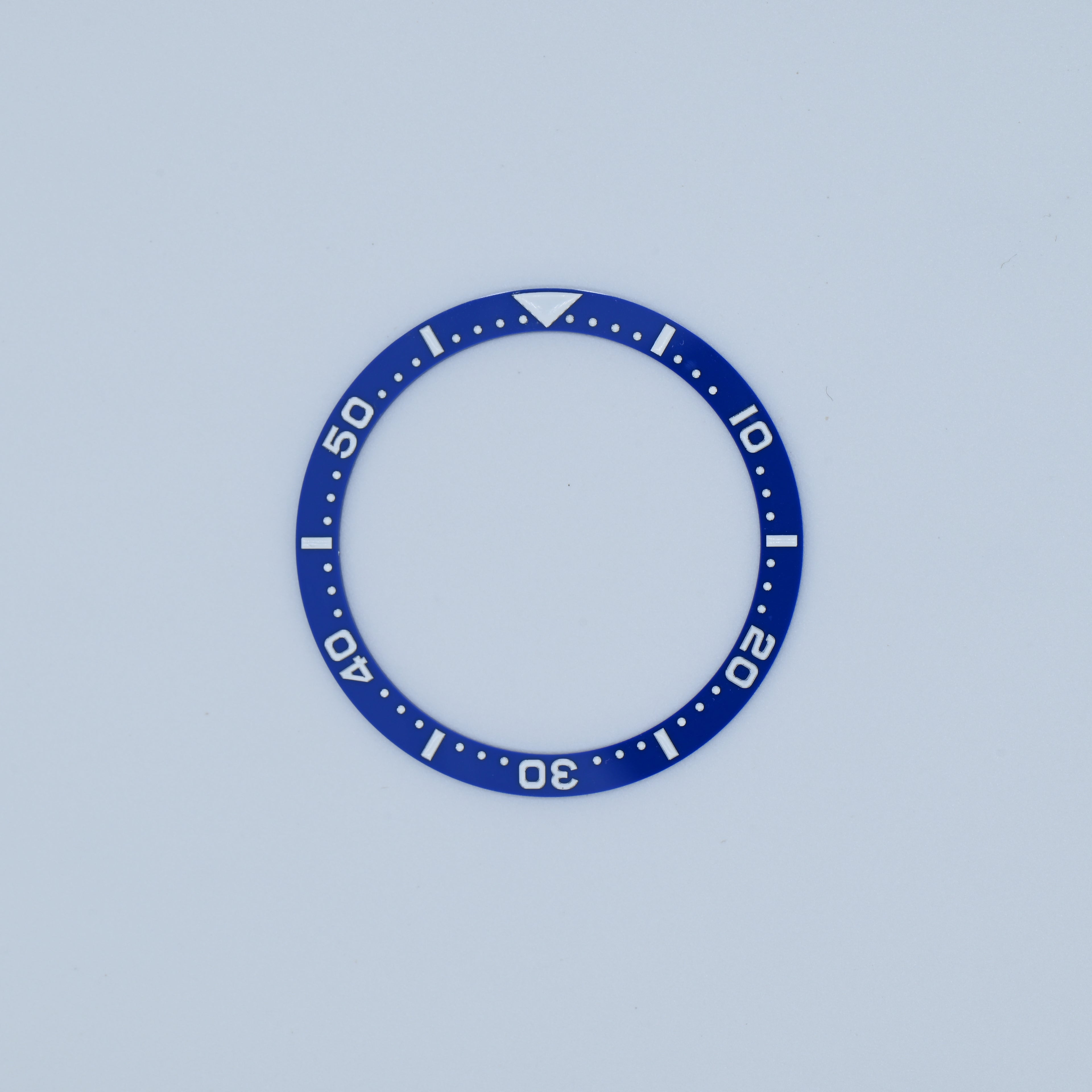 BZI016BLWH 38mm Blue with White Text SKX Style Flat Ceramic Insert