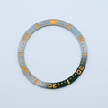 BZI016GRYE 38mm Green with Yellowish Orange Text SKX Style Flat Ceramic Insert
