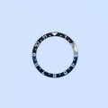 BZI017AEBK 38mm Aegean Blue and Black with White Text Dual Time Style Flat Ceramic Insert