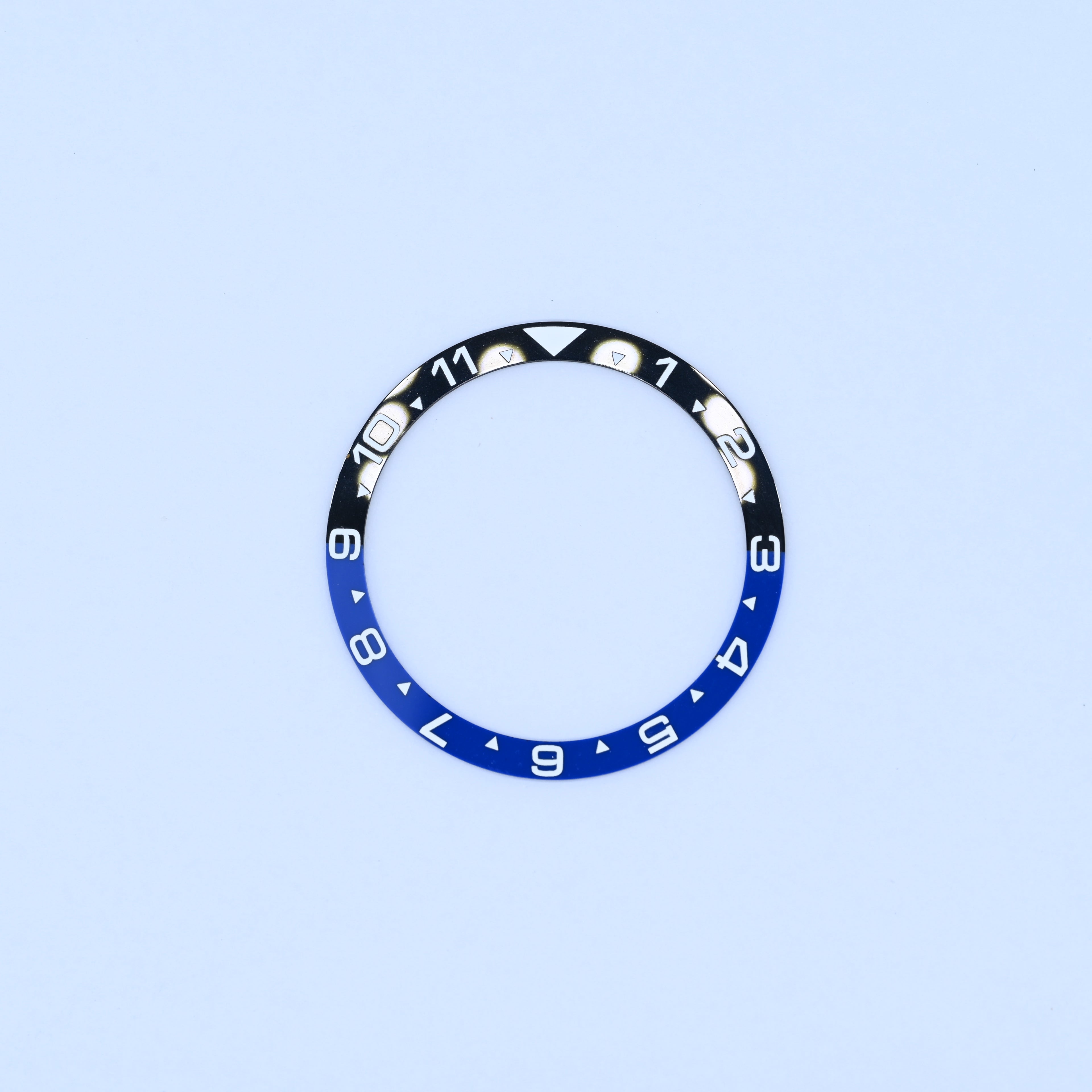 BZI017BAT 38mm Blue and Black with White Text "BATMAN" Dual Time Style Flat Ceramic Insert