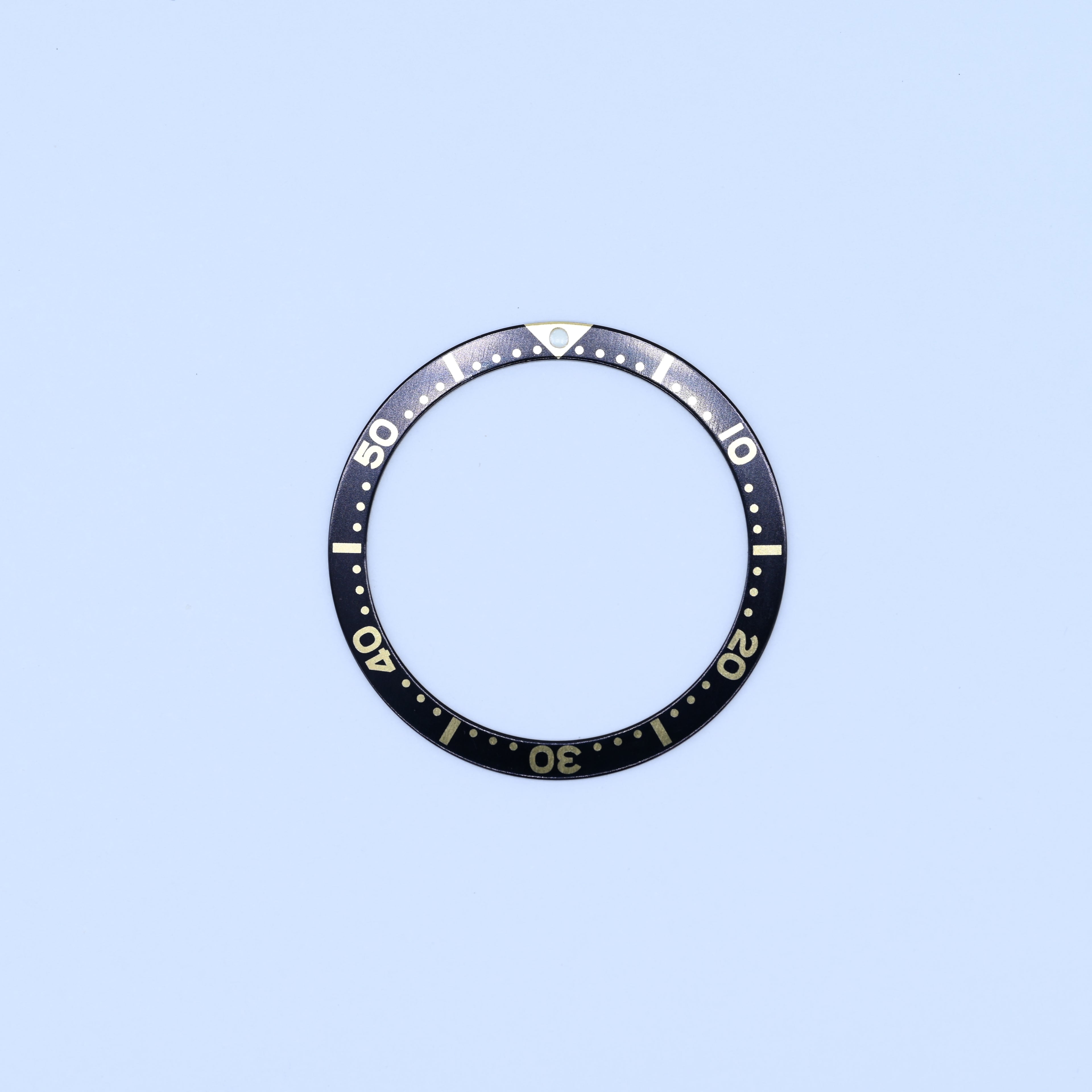 BZI018BKGD2 38mm Black with Gold Text and Flat Anodised Aluminium Insert