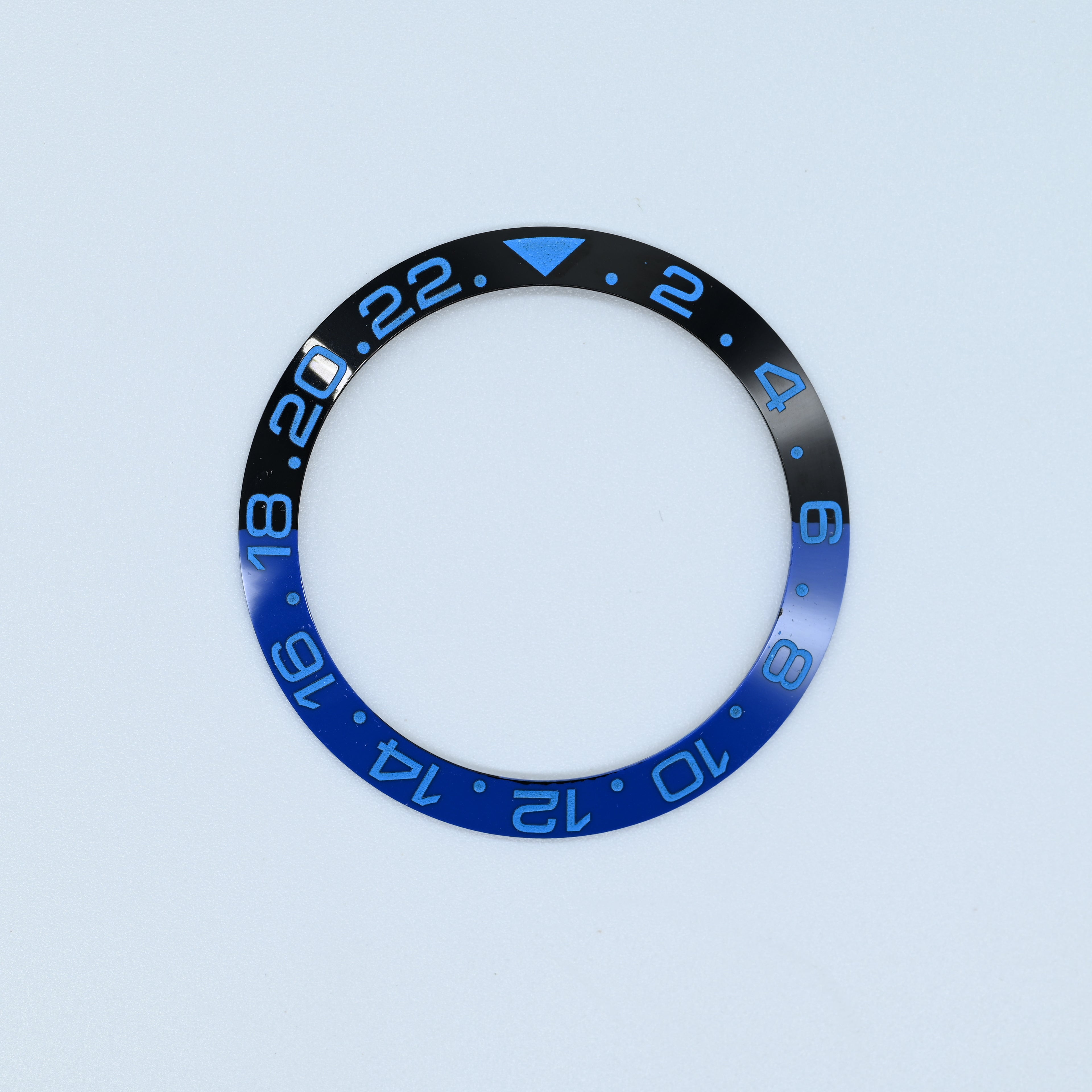 BZI019BATBL 38mm Batman with Blue Text GMT Style Sloped Insert